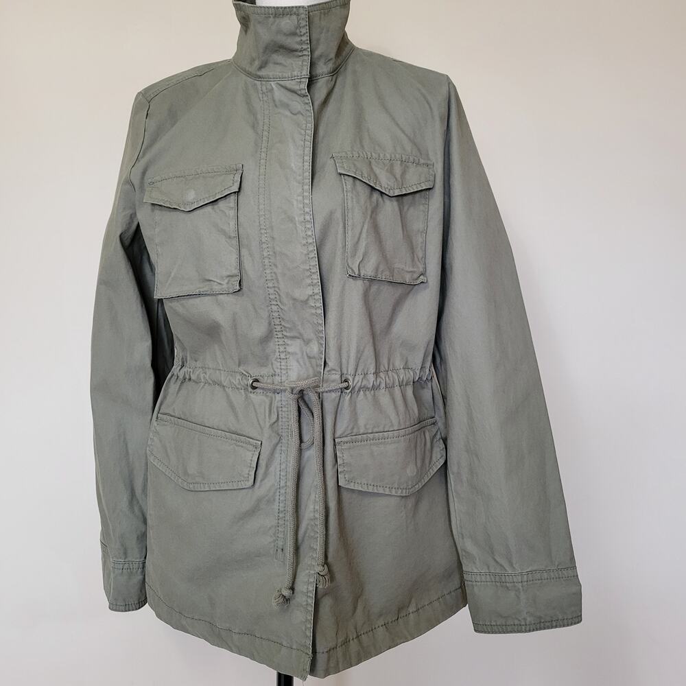 EUC Old Navy Women's M Utility Military Field Jacket Cinch Waist Green